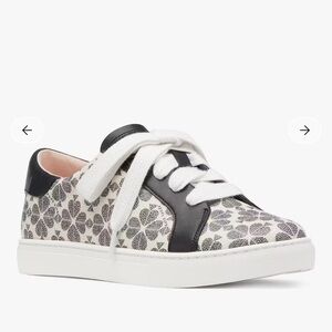 🆕New Kate Spade Black and White Erin Spade Flower Sneaker/ Size 8
